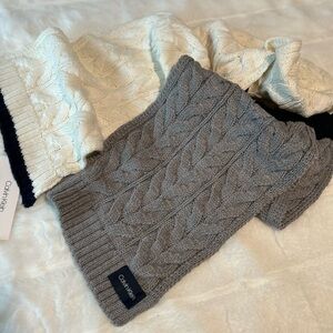 Calvin Klein Women's Cable Knit Sweater - Cream and Gray